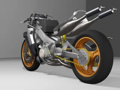 YAMAHA YZR 500  Low-poly 3D model