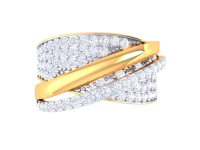 Ladies diamond ring 3D print model 2