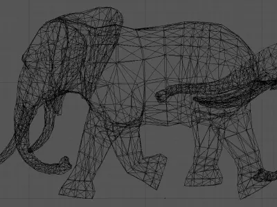 Elephant family 3D model