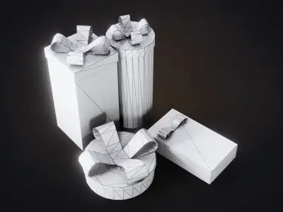 Christmas gifts 2 Low-poly 3D model