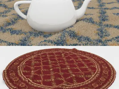 Round Rug Set 169 3D model
