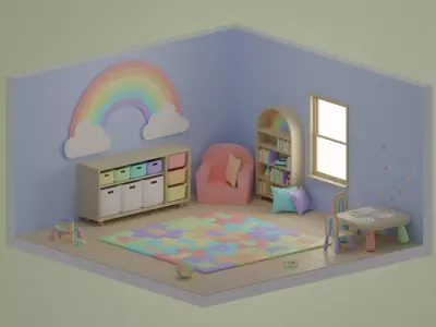 Playroom Low-poly 3D model