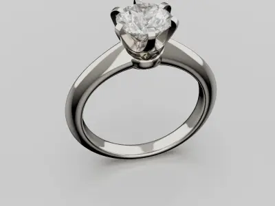 Engagement Solitaire rings 3D print model