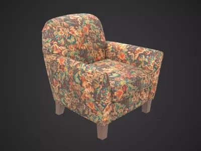 Vintage Armchair 3D Model Textured FBX OBJ Blend 3D model