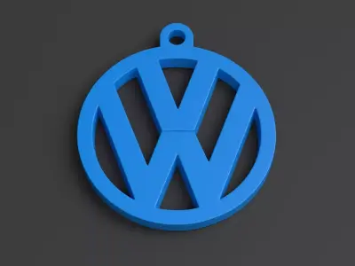 volkswagen logo key ring 01 3D print model
