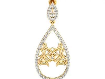 Women Earring 3DM STL OBJ FBX Render Details 3D print model 7