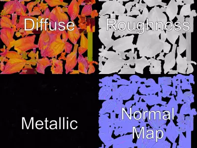 Vibrant Floral Arrangement model pack Low-poly 3D model