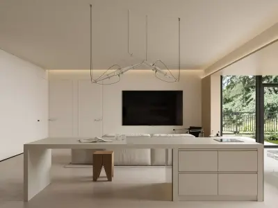 Modern living room dining room interior scenes 264 3D model