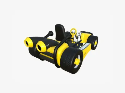 Cartoon Kart I06 Yellow - Vehicle Racing Design Low-poly 3D model
