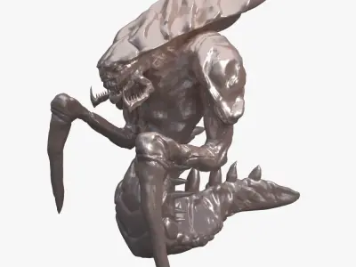 Hydralisk alien creature 3D model