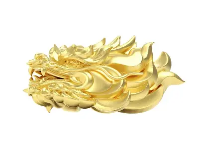 3D Printable oriental Chinese Dragon head 3D print model 3D print model