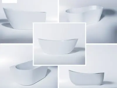 10 models modern luxury bathtubs - 1 plus 2 Parts 3D model