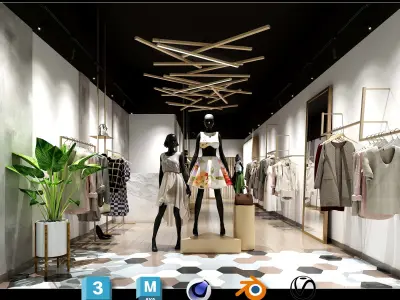 Beauty Salon 3D Scene Collection Low-poly 3D model