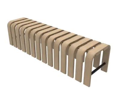 Wooden Bench Pack 3D model