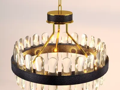 Machine LED Postmodern Round Crystal Chandelier Lighting Lustre  3D model