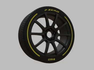 Miniature Konig Runlite Rim and Tire - 3D Print - No Textures 3D print model