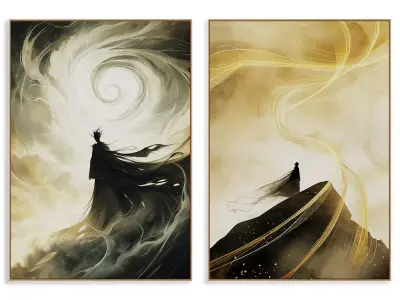 Abstract Painting Frame set 3D model 9