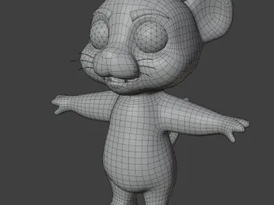 Cartoon Tiger Rigged Base Mesh 3D Model Low-poly 3D model
