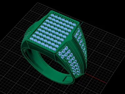 Print Ready STL 3DM  Gents Rings Diamond Men Ring  3D print model 96
