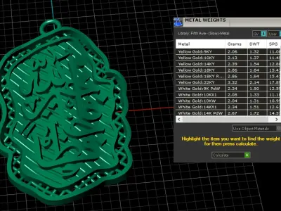 islamic gold pendant arab mine 3D print model