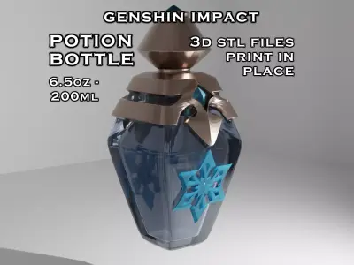 Potion Bottle Genshin Impact 6 and half oz 200ml Print Ready 3D print model
