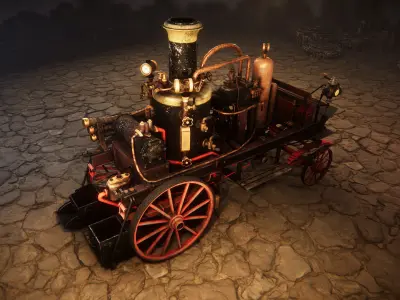 Vintage cars Low-poly 3D model