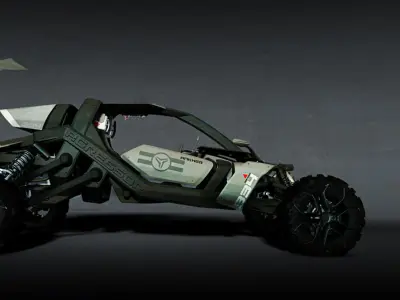 FIRE BUGGY Low-poly 3D model