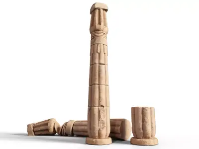 Ancient Egyptian Pillar Low-poly 3D model