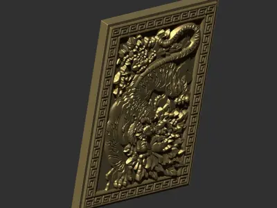tiger carving 3D print model