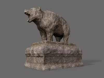 Bear Statue 4 Low-poly 3D model