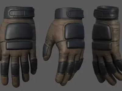 Gloves military combat fantasy futuristic space fantasy human  Low-poly 3D model