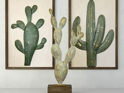Metal Cactus Sculptures 3D model