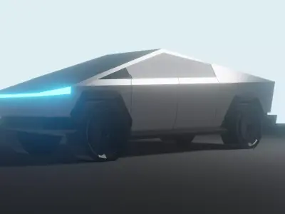 Cybertruck futuristic vehicle Low-poly 3D model
