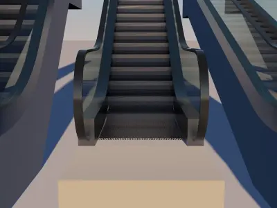 Escalator set of ladders 3D model