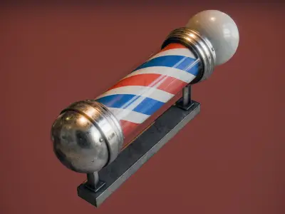 Barber Pole Low-poly 3D model