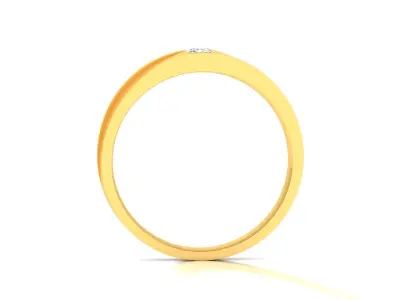 Band 3dm Render Details gold wedding ring with diamond 3D print model