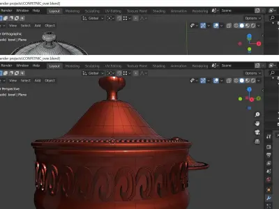 Classic sugar or solt metal bowl  with decor in baroque style Free 3D model