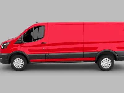 Ford transit 2021 Low-poly 3D model