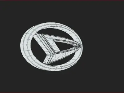 Dahiatsu Car Badge  Low-poly 3D model