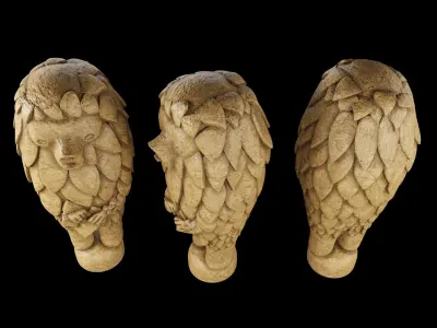 Ceramic Sculpture Ours-Singe by Laurent Dufour 3D model