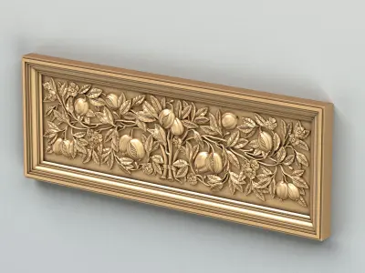 Carved decor horizontal 048 3D model
