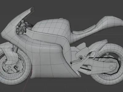 A Motorcycle Racing 3D Model Low Poly 3D model