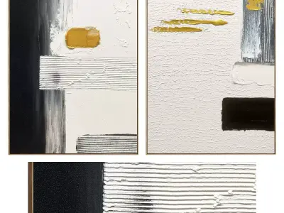 Plaster Two Photo Frame 507 Low-poly 3D model