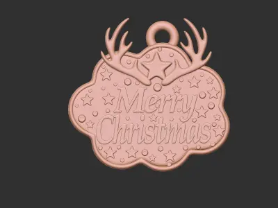 merry christmas ornament 3d printable model 3D print model