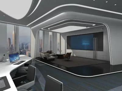 modern office 3D model purchase
