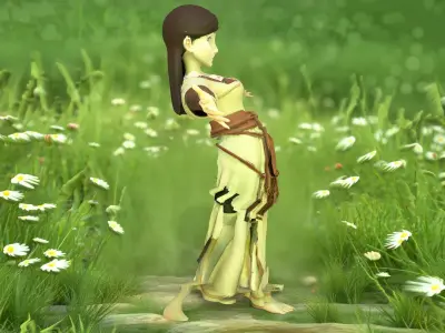 Vintage Elegant Character model pack Low-poly 3D model