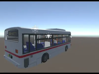Japan public bus 01 Unity Ready 3D model