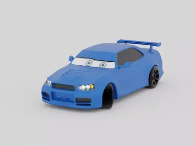 drift car pixar style Low-poly 3D model
