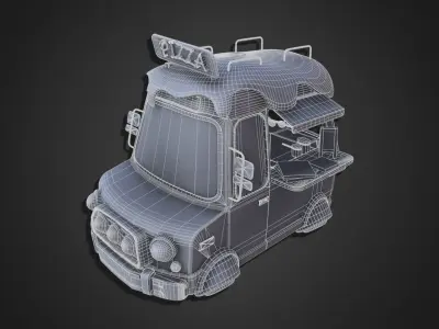 Asset - Cartoons - Food Pizza Truck 3D model