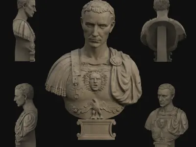 Caesar Bust Low-poly 3D model